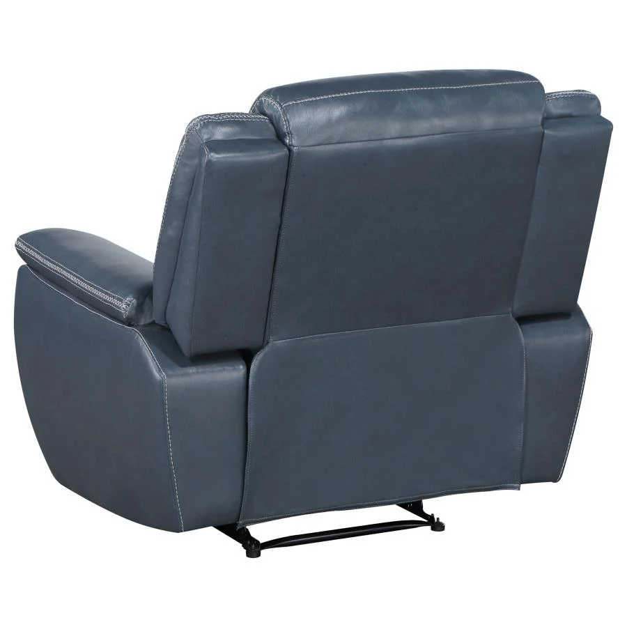 Sloane - Upholstered Padded Arm Recliner Chair - Blue - Image 5