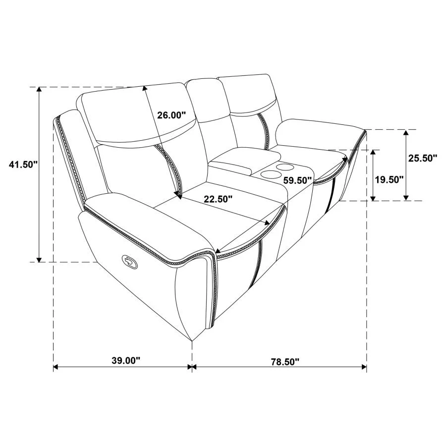 Sloane - Upholstered Padded Arm Reclining Loveseat - Blue - Image 11