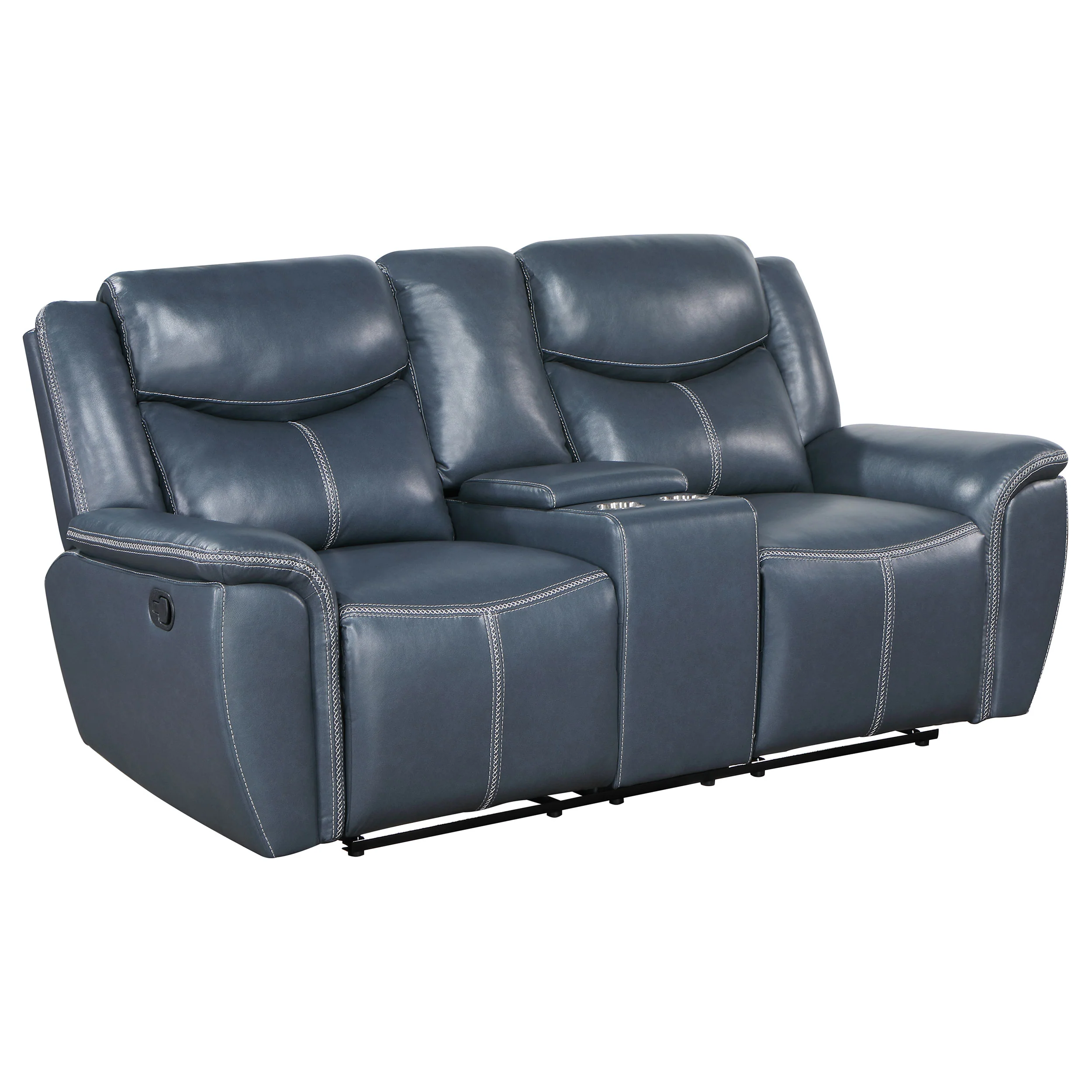 Sloane - Upholstered Padded Arm Reclining Loveseat - Blue - Image 13