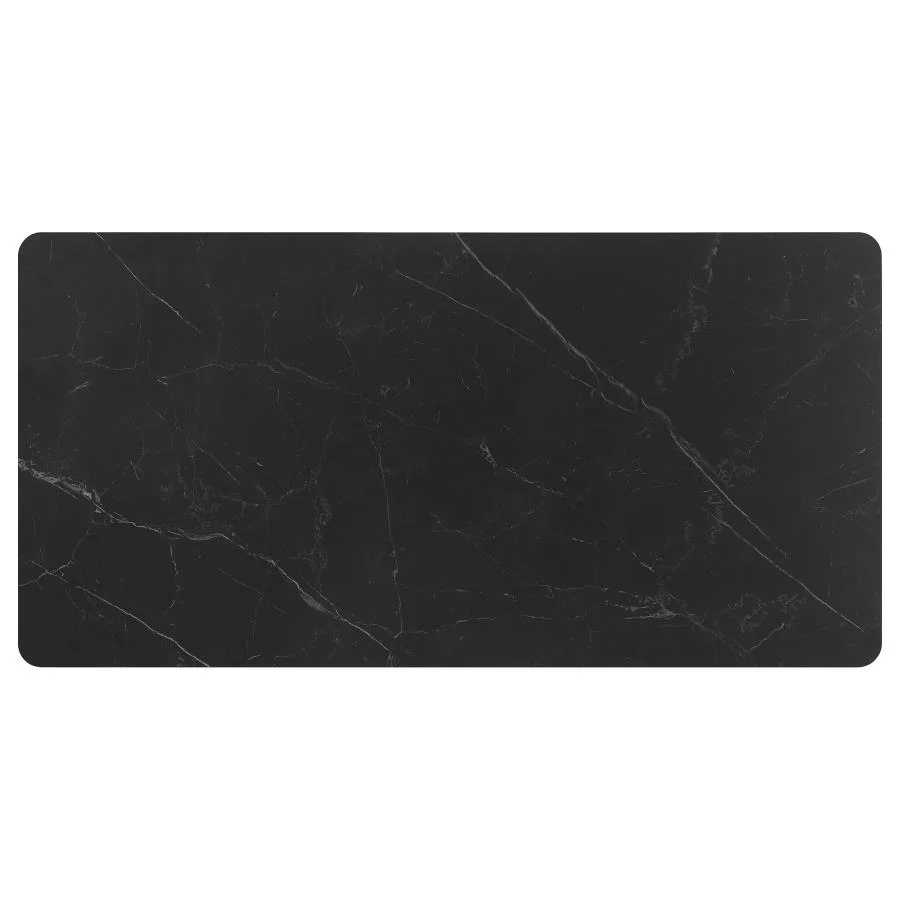 Smith Rectangular Ceramic Top Dining Table Set Black - Image 9