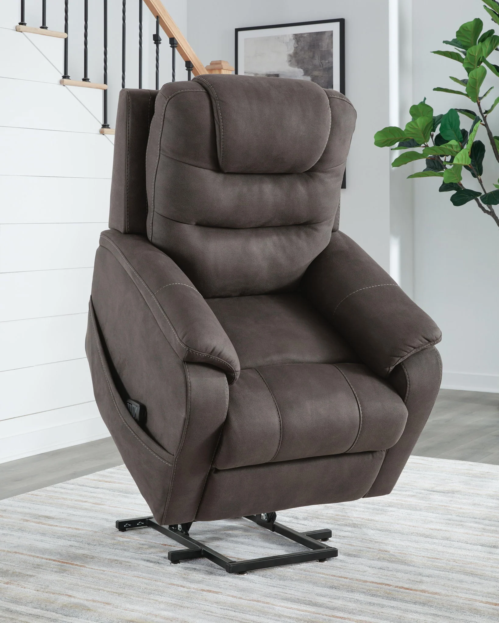 Snowfield - Power Lift Recliner - Gunmetal - Image 4