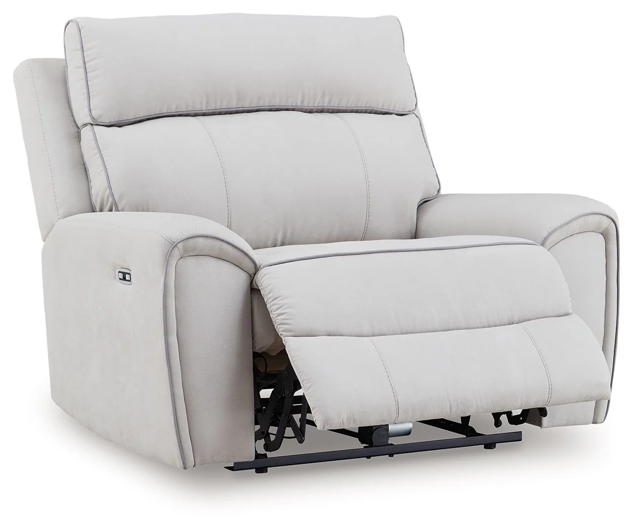 Social Pointe - Power Recliner / Adjustable Headrest - Pearl / Ash - Image 9