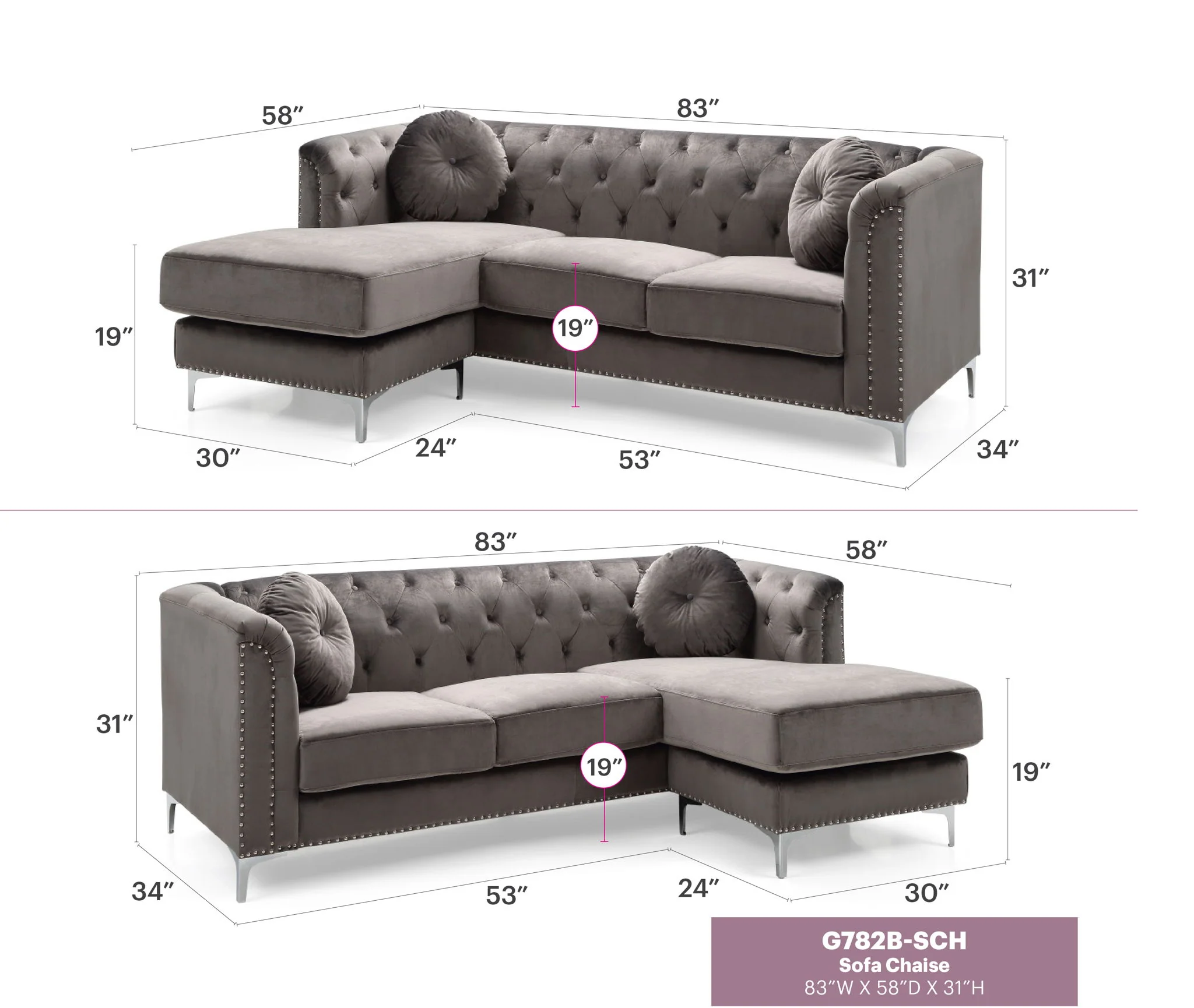 Soft y Micro Suede Sofa Chaise - Image 6