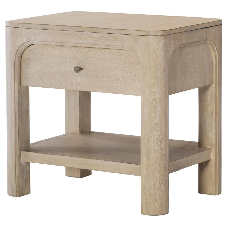 Solano - 1-Drawer Nightstand Bedside Table - Weathered Mango - Image 4