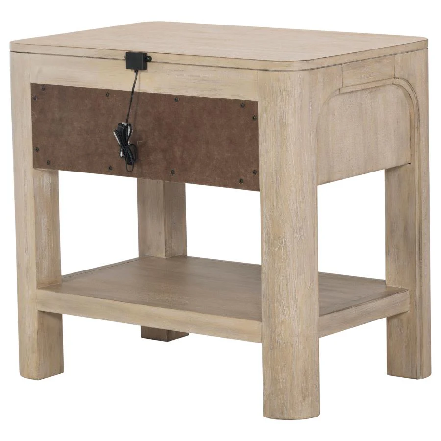 Solano - 1-Drawer Nightstand Bedside Table - Weathered Mango - Image 8