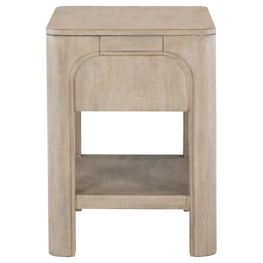 Solano - 1-Drawer Nightstand Bedside Table - Weathered Mango - Image 9