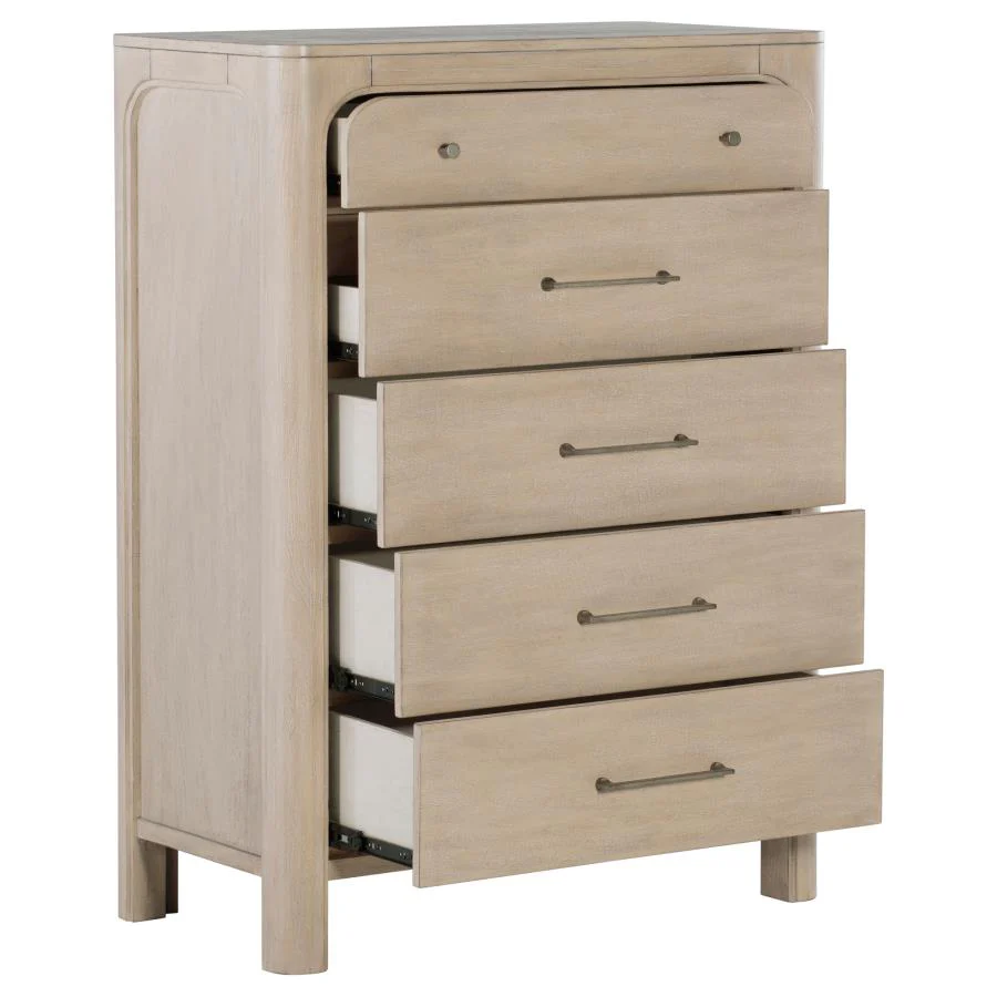Solano - 5-Drawer Bedroom Chest Of Drawers - Weathered Mango - Image 10