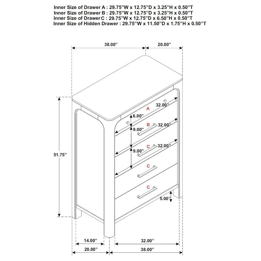 Solano - 5-Drawer Bedroom Chest Of Drawers - Weathered Mango - Image 14