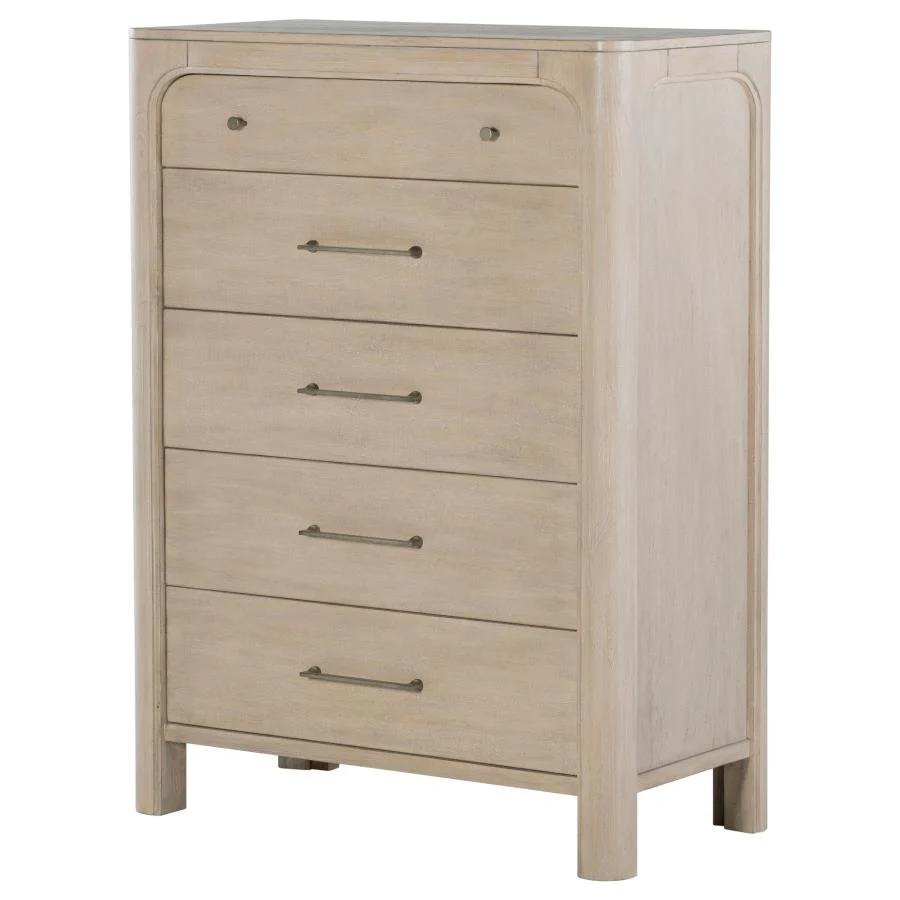 Solano - 5-Drawer Bedroom Chest Of Drawers - Weathered Mango - Image 4
