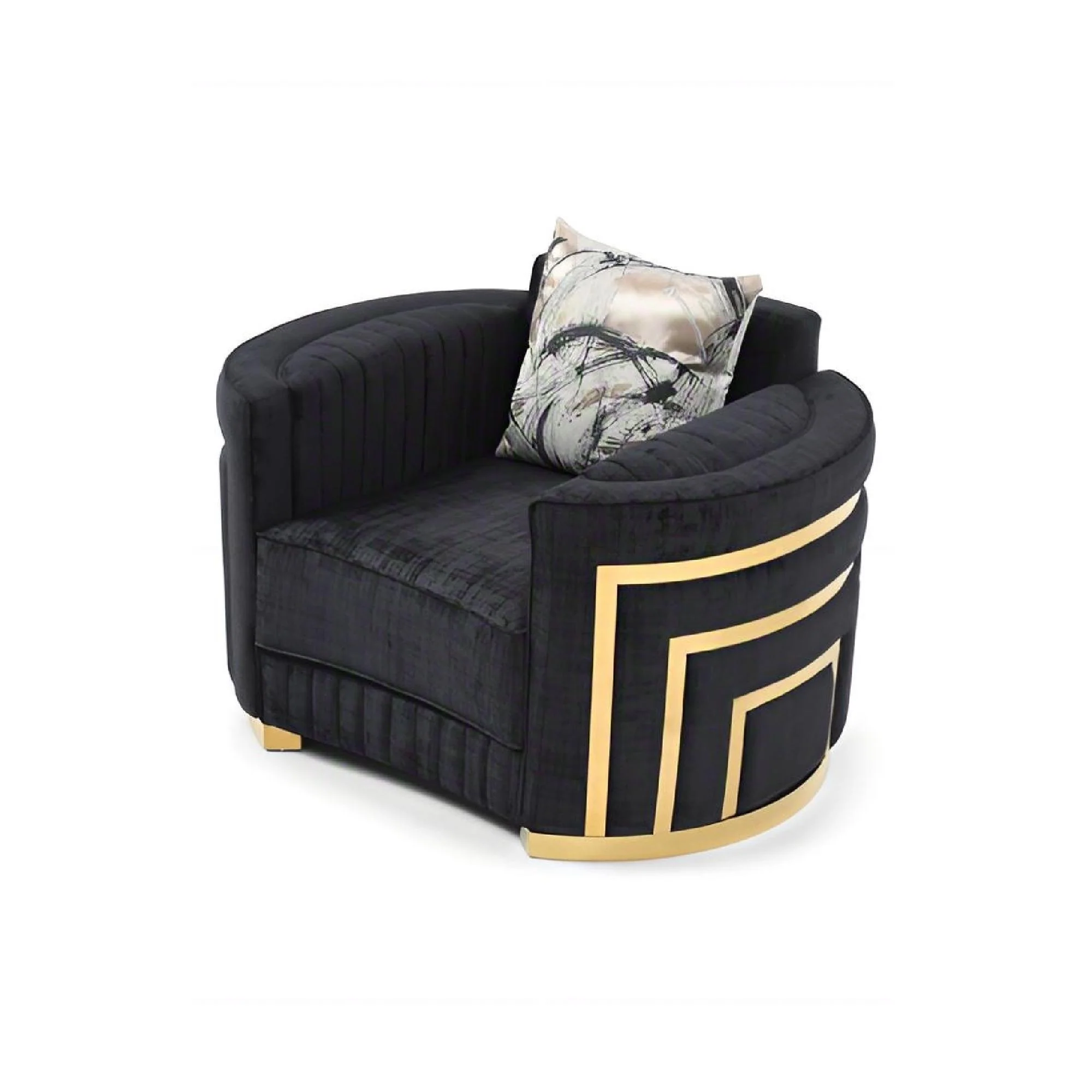 Soledad - Chair Upholstered With Hued Accents - Black - Image 6