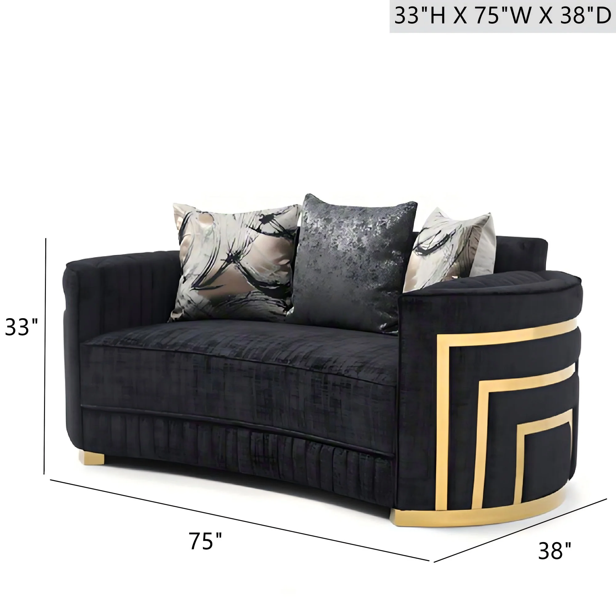 Soledad - Loveseat - Black - Image 2