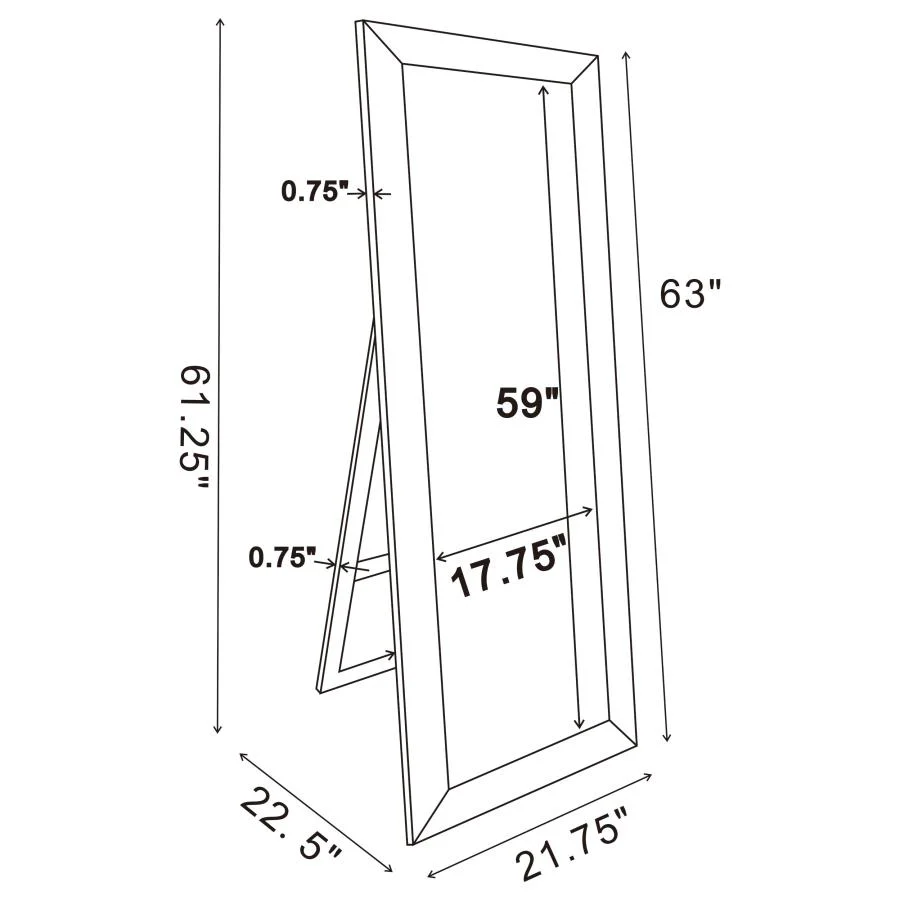 Soline - Framed Standing Floor Mirror - Silver - Image 6