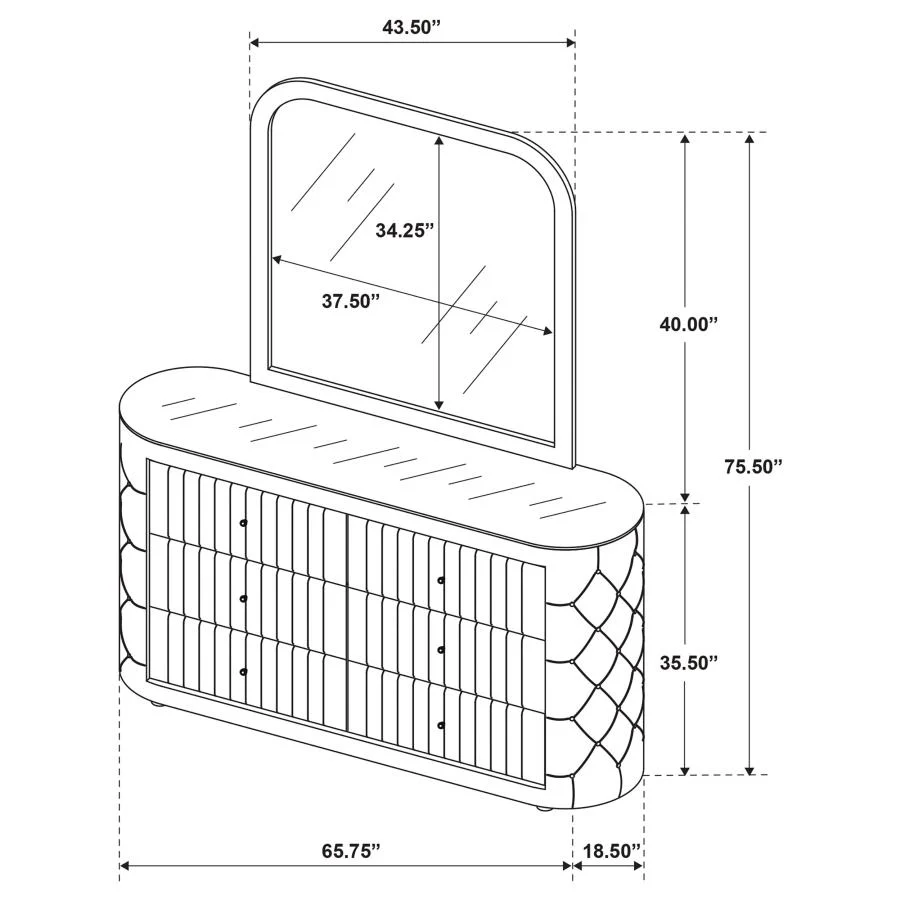 Sonya - 6-Drawer Upholstered Bedroom Dresser - Image 24