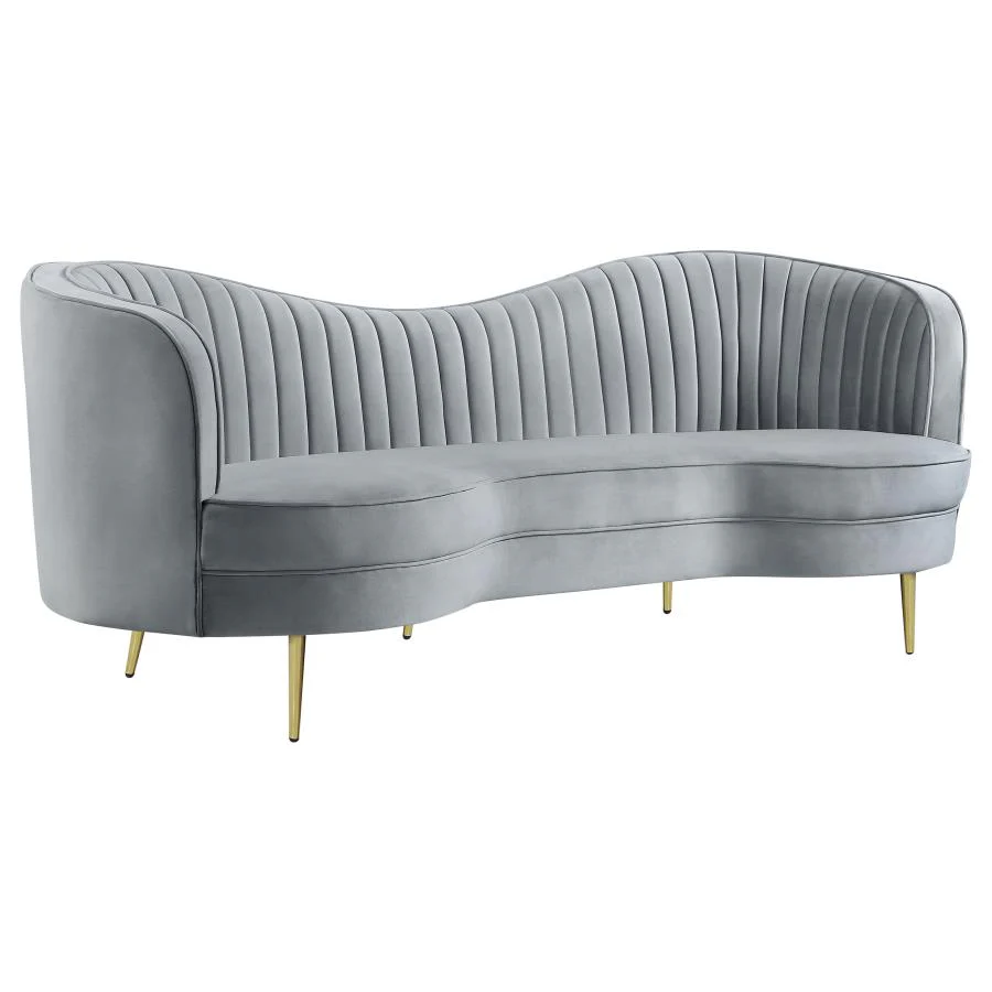 Sophia - Upholstered Channel Tufted Sofa Set - Image 5