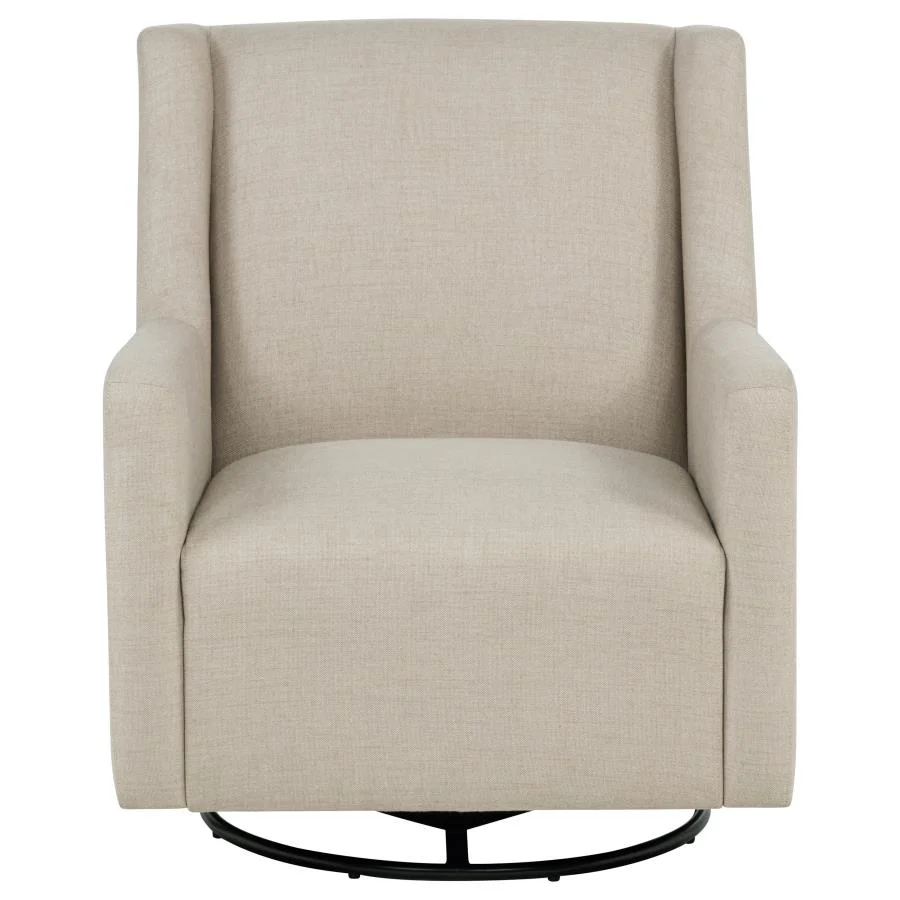 Sorrel - Fabric Upholstered Swivel Glider Arm Chair - Latte - Image 3