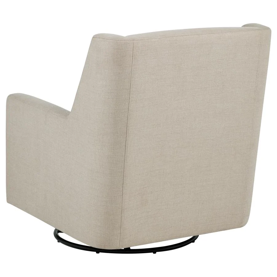 Sorrel - Fabric Upholstered Swivel Glider Arm Chair - Latte - Image 6