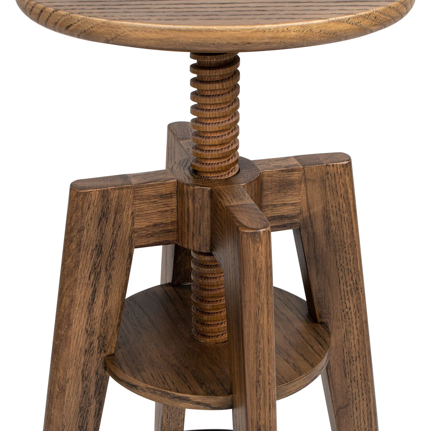 Spencer - Minimalist Oak Adjustable Bar Counter Stool - Walnut Brown Oak - Image 6