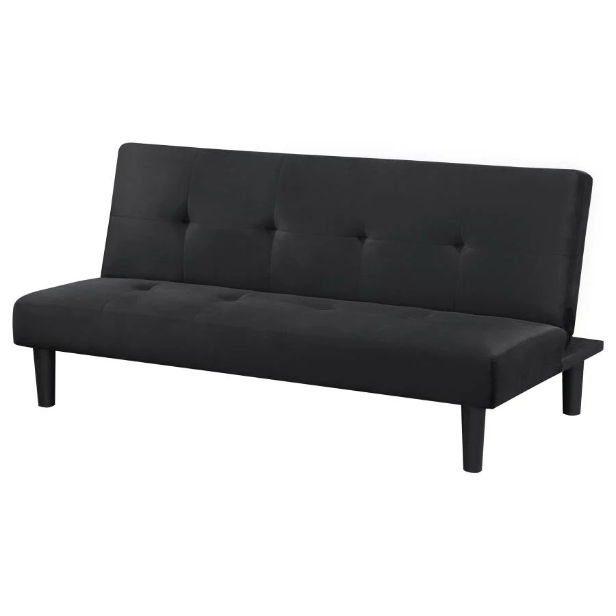 Stanford - Upholstered Tufted Convertible Sofa Bed - Black - Image 6
