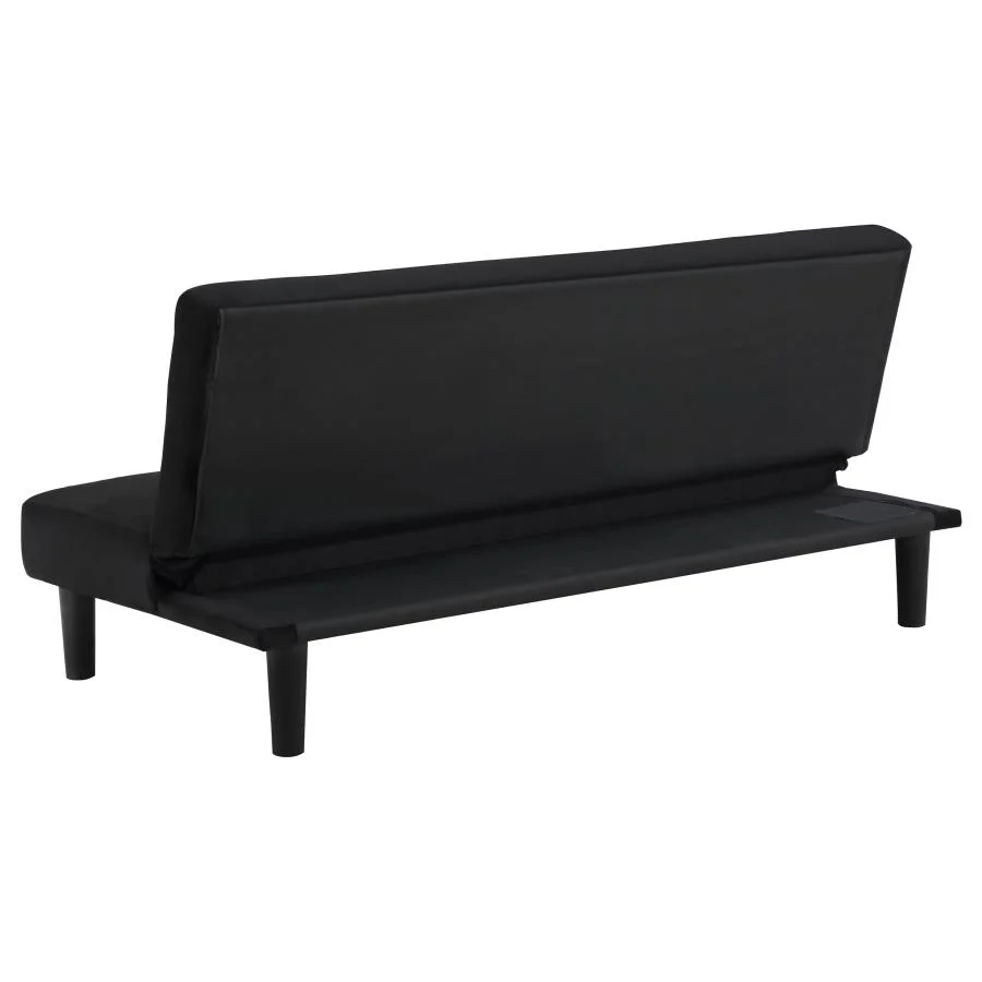 Stanford - Upholstered Tufted Convertible Sofa Bed - Black - Image 8
