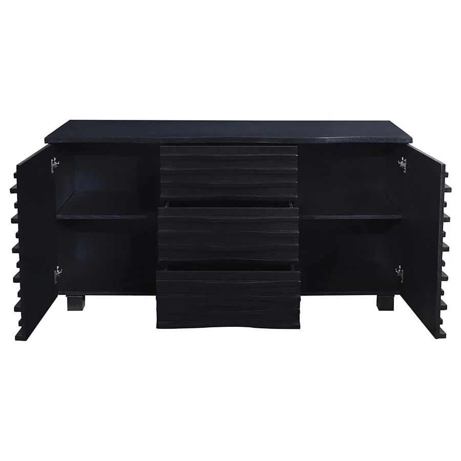 Stanton - 3-Drawer Sideboard Buffet Storage Cabinet - Black - Image 3