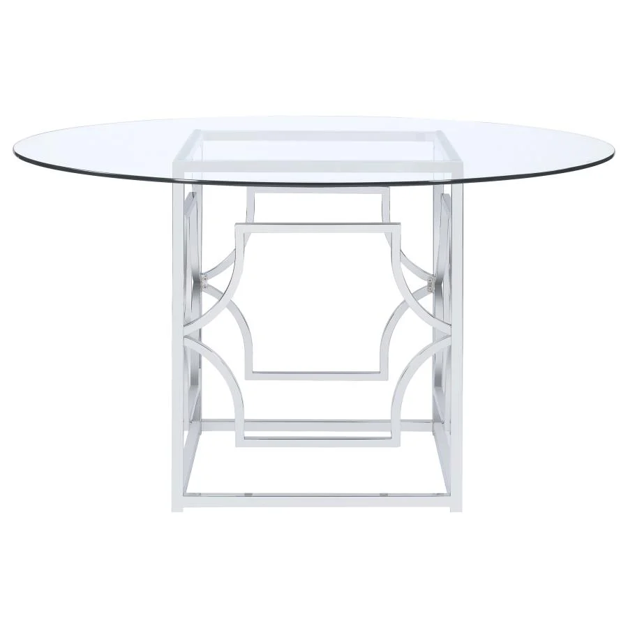 Starlight - Round Glass Top Metal Dining Table - Image 6