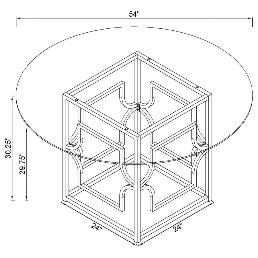 Starlight - Round Glass Top Metal Dining Table - Image 9
