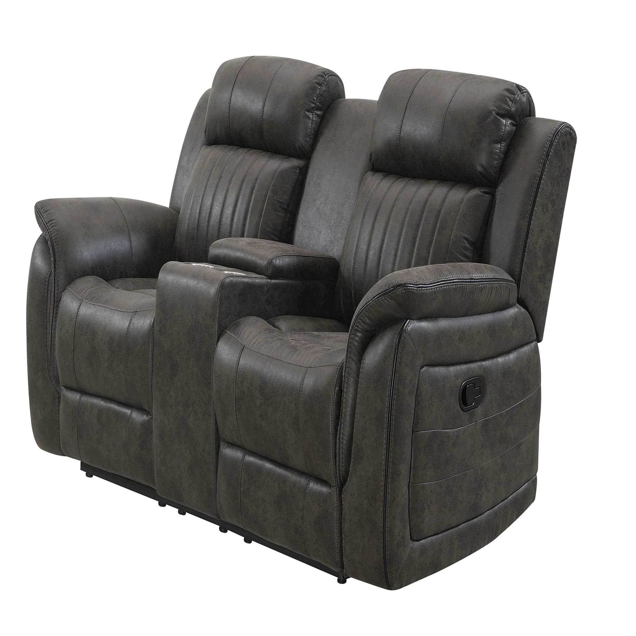Steban - Console Reclining Loveseat - Gray - Image 5