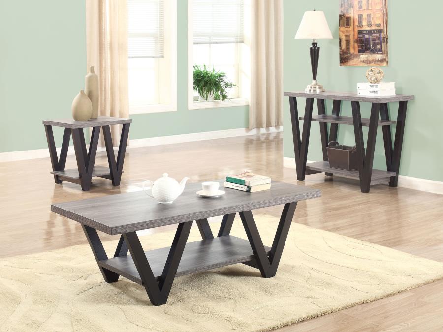 Stevens 2-shelf Engineered Wood Entryway Console Table Grey - Image 3