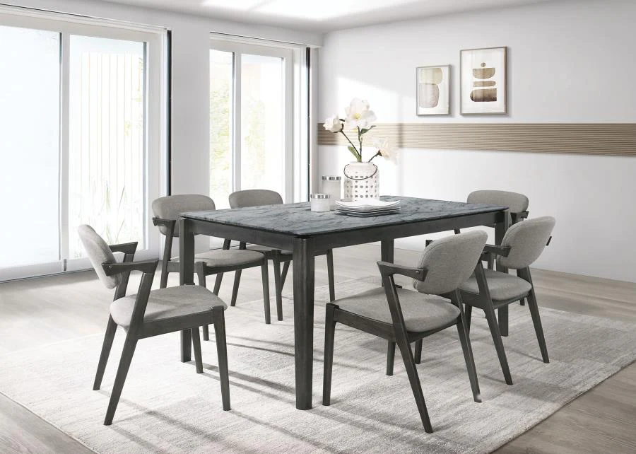 Stevie - Padded Wood Dining Arm Chair (Set of 2) - Black - Image 14