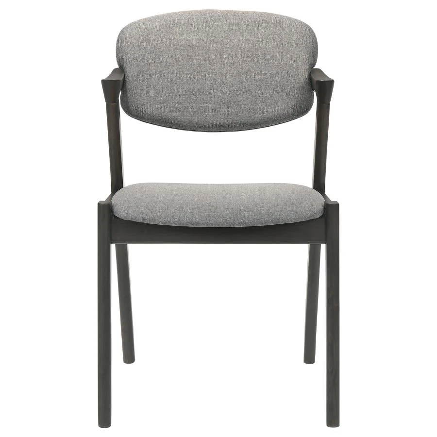 Stevie - Padded Wood Dining Arm Chair (Set of 2) - Black - Image 4
