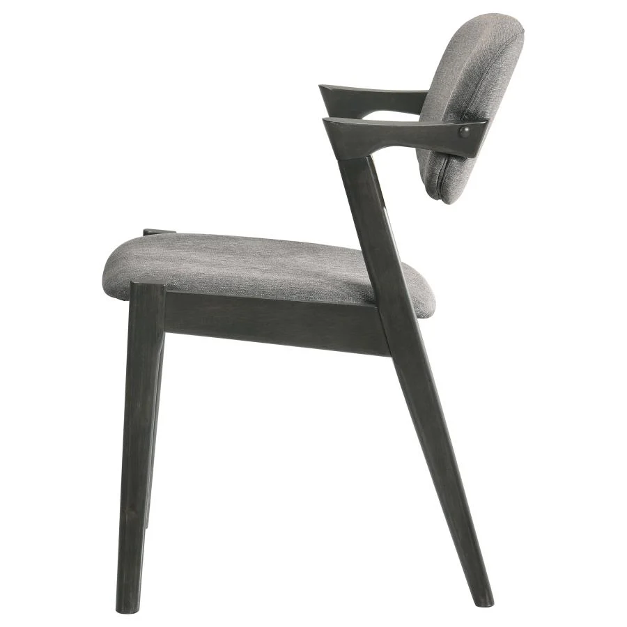 Stevie - Padded Wood Dining Arm Chair (Set of 2) - Black - Image 6