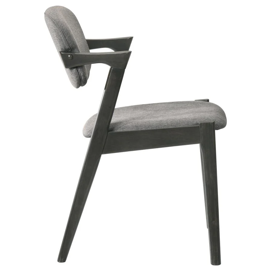 Stevie - Padded Wood Dining Arm Chair (Set of 2) - Black - Image 9
