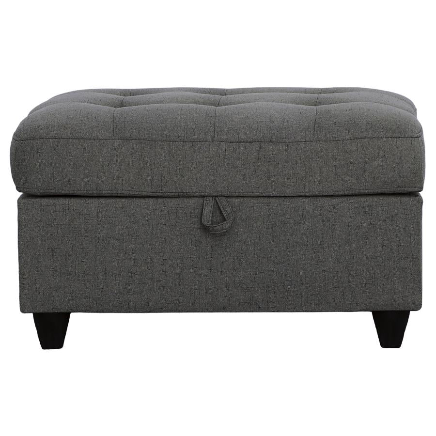 Stonenesse - Rectangular Upholstered Storage Ottoman - Gray - Image 3