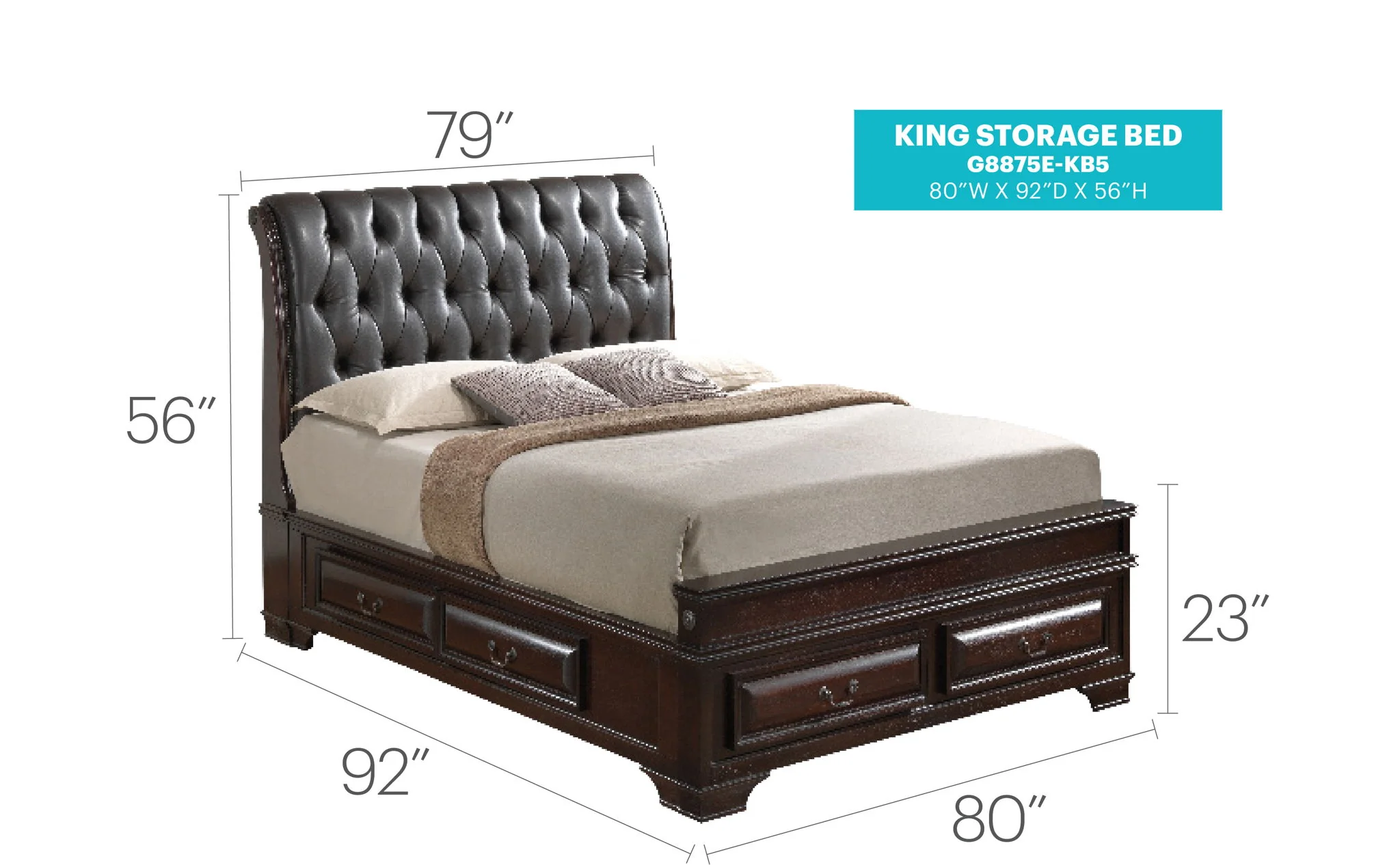 Storage Bed Elegant Transitional - Image 3