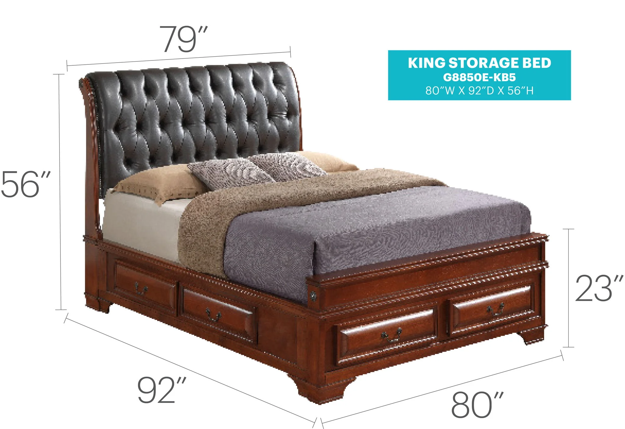 Storage Bed Elegant Transitional - Image 8