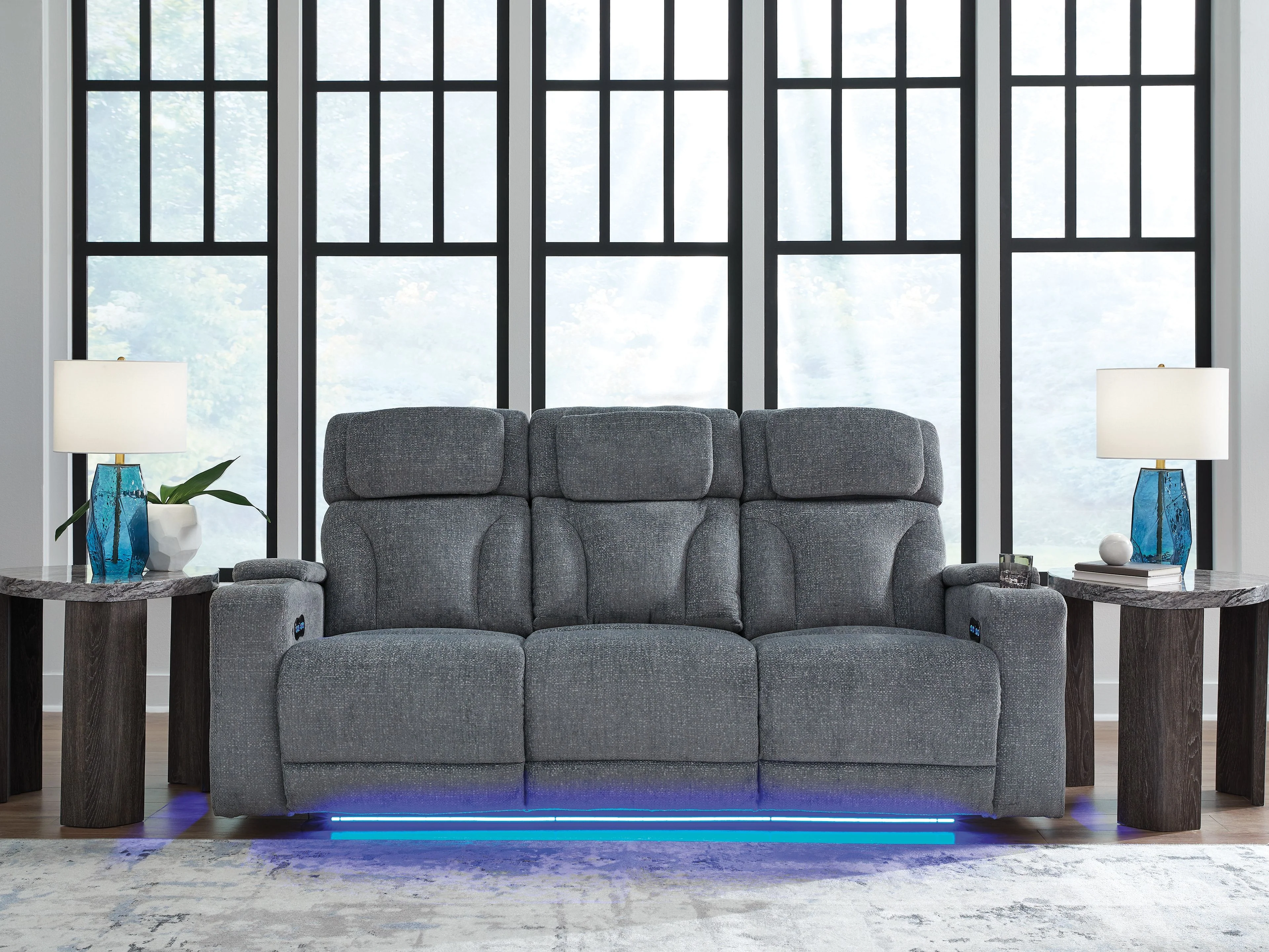 Studio Cave - Power Reclining Sofa - Steel - Image 13