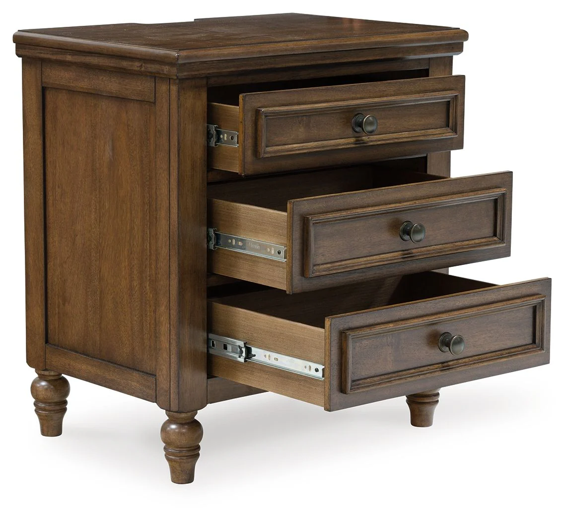 Sturlayne - Three Drawer Night Stand - Brown - Image 4