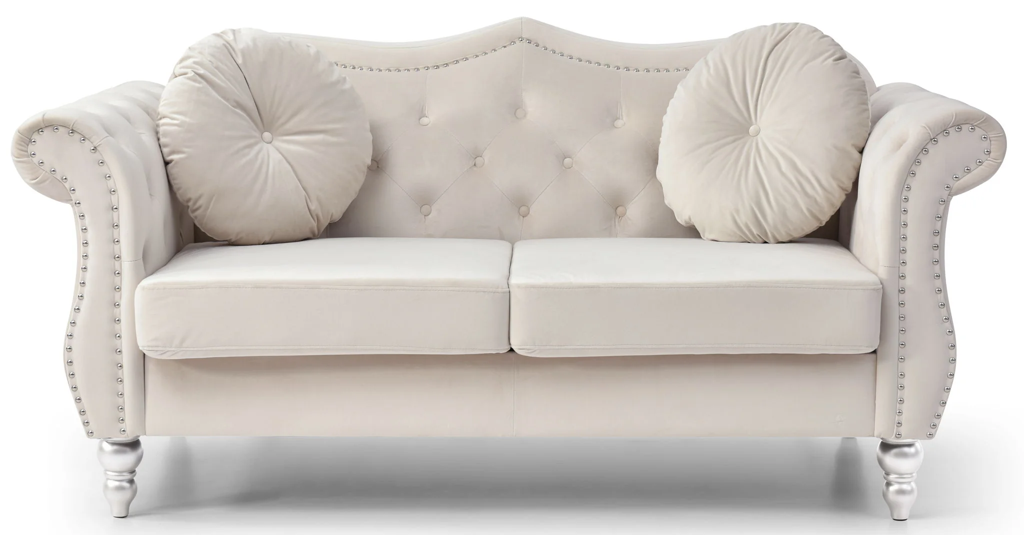 Stylish Flared Arm Loveseat - Image 14