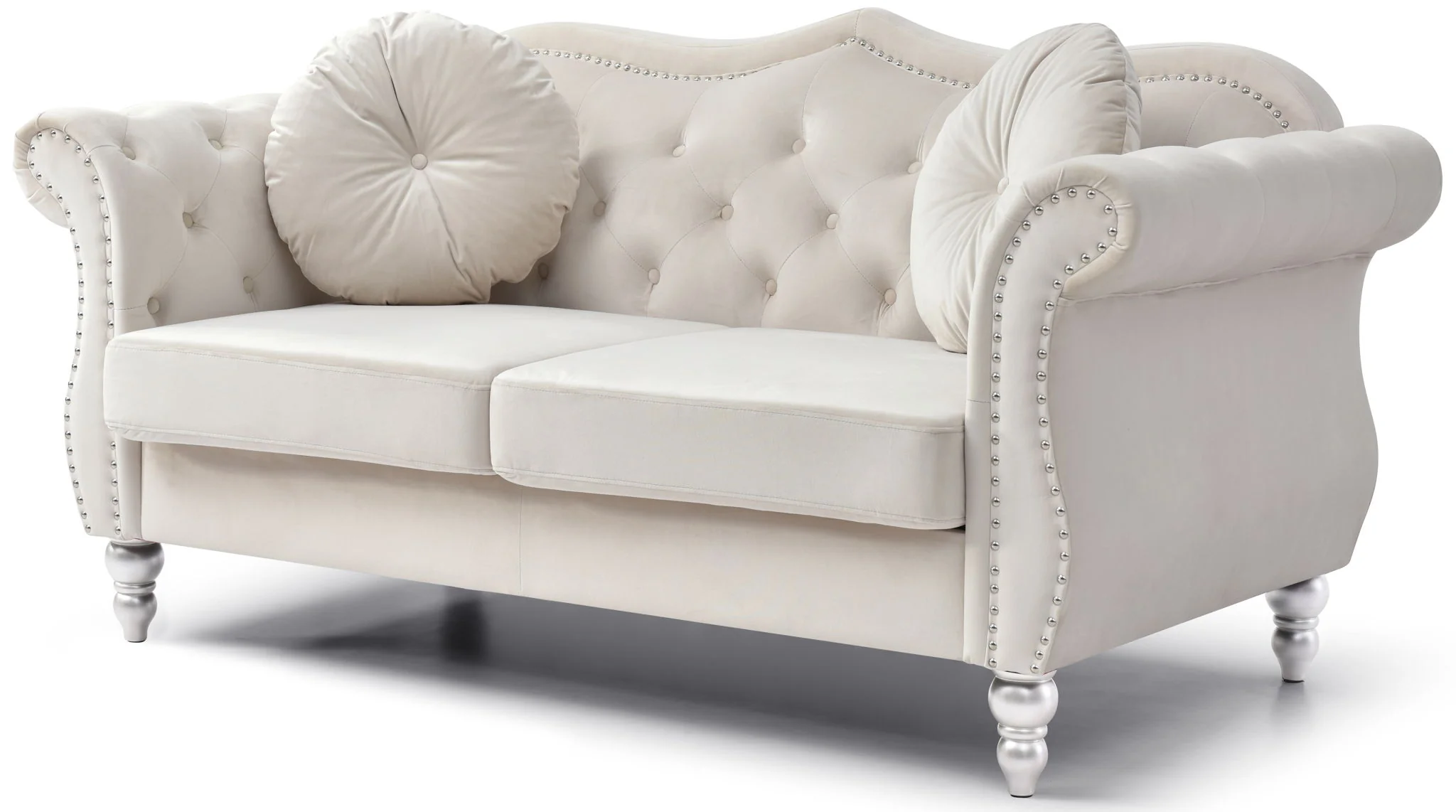 Stylish Flared Arm Loveseat - Image 18