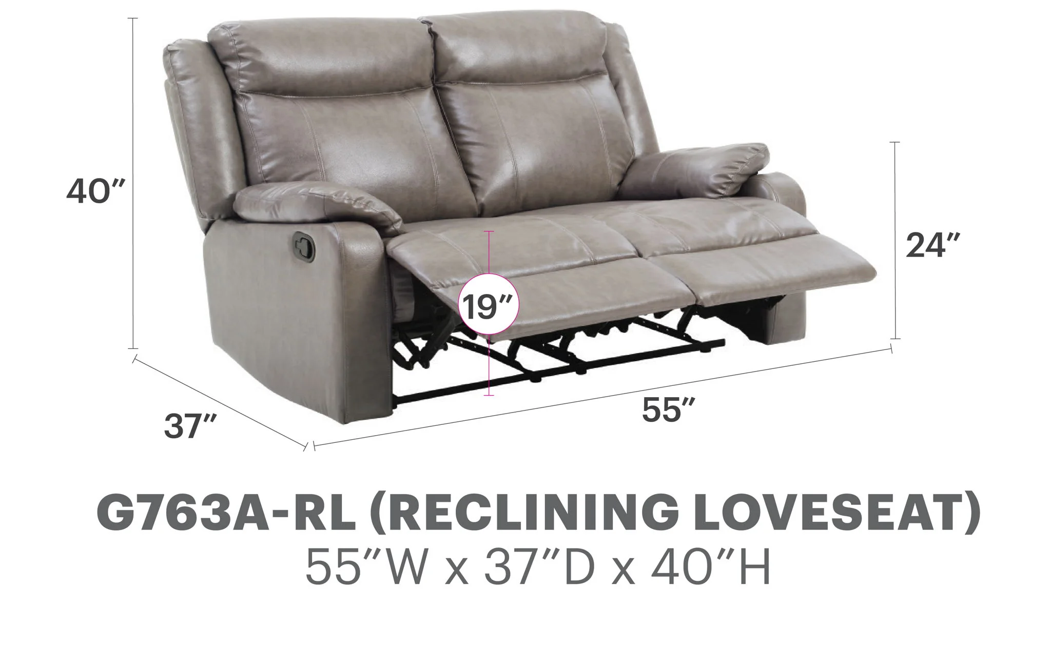 Stylish Reclining Loveseat For Two - Image 9