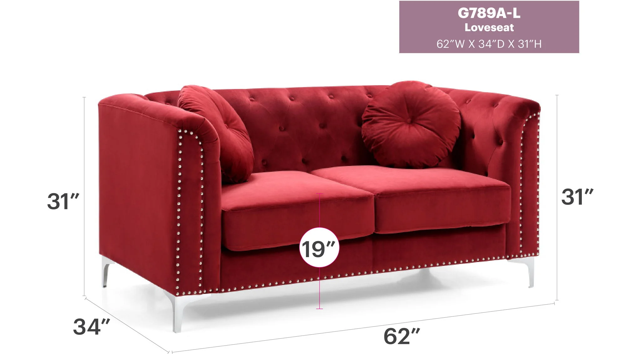 Stylish Sloped Arm Loveseat - Image 20