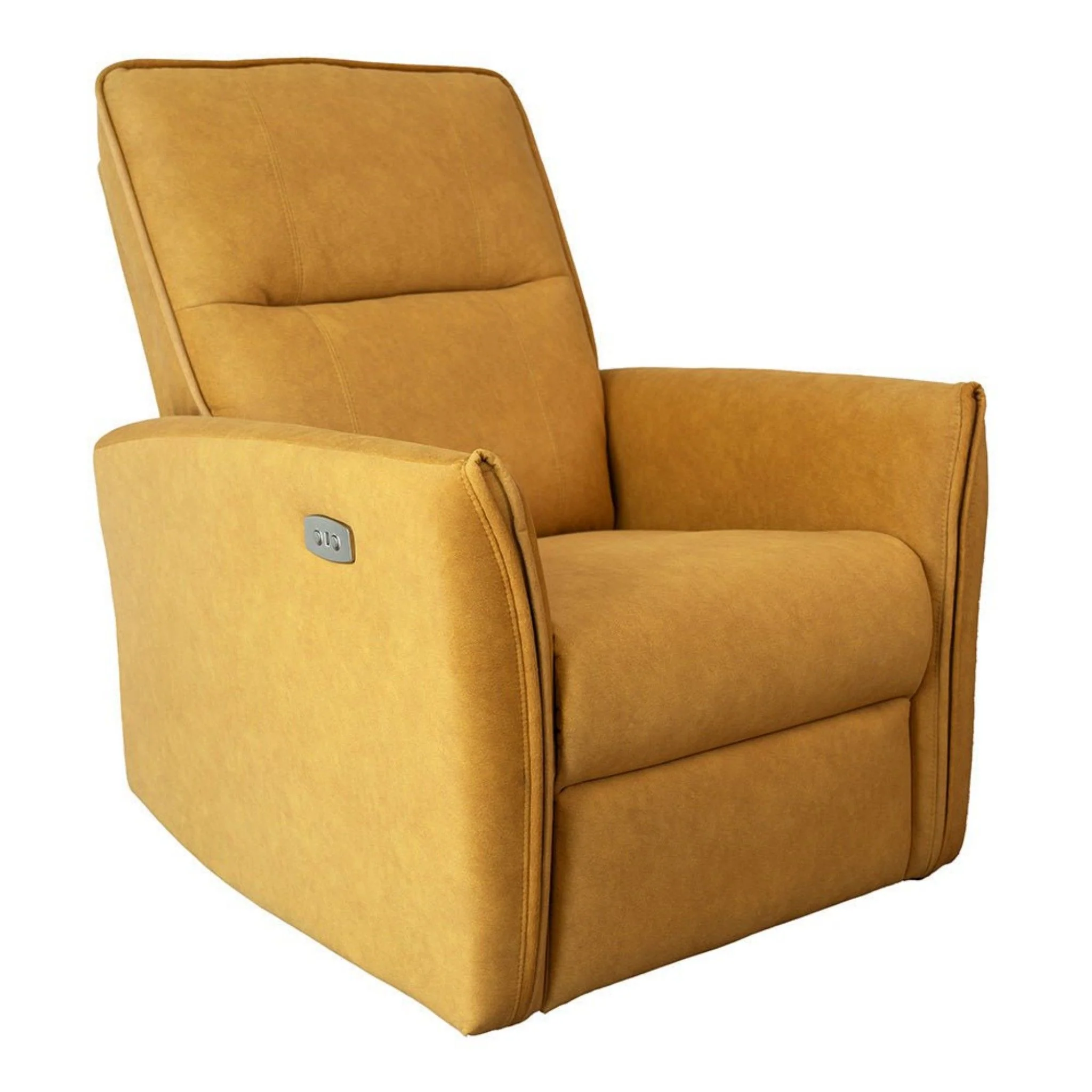 Suede Recliner Chair - Dark Yellow - Image 6