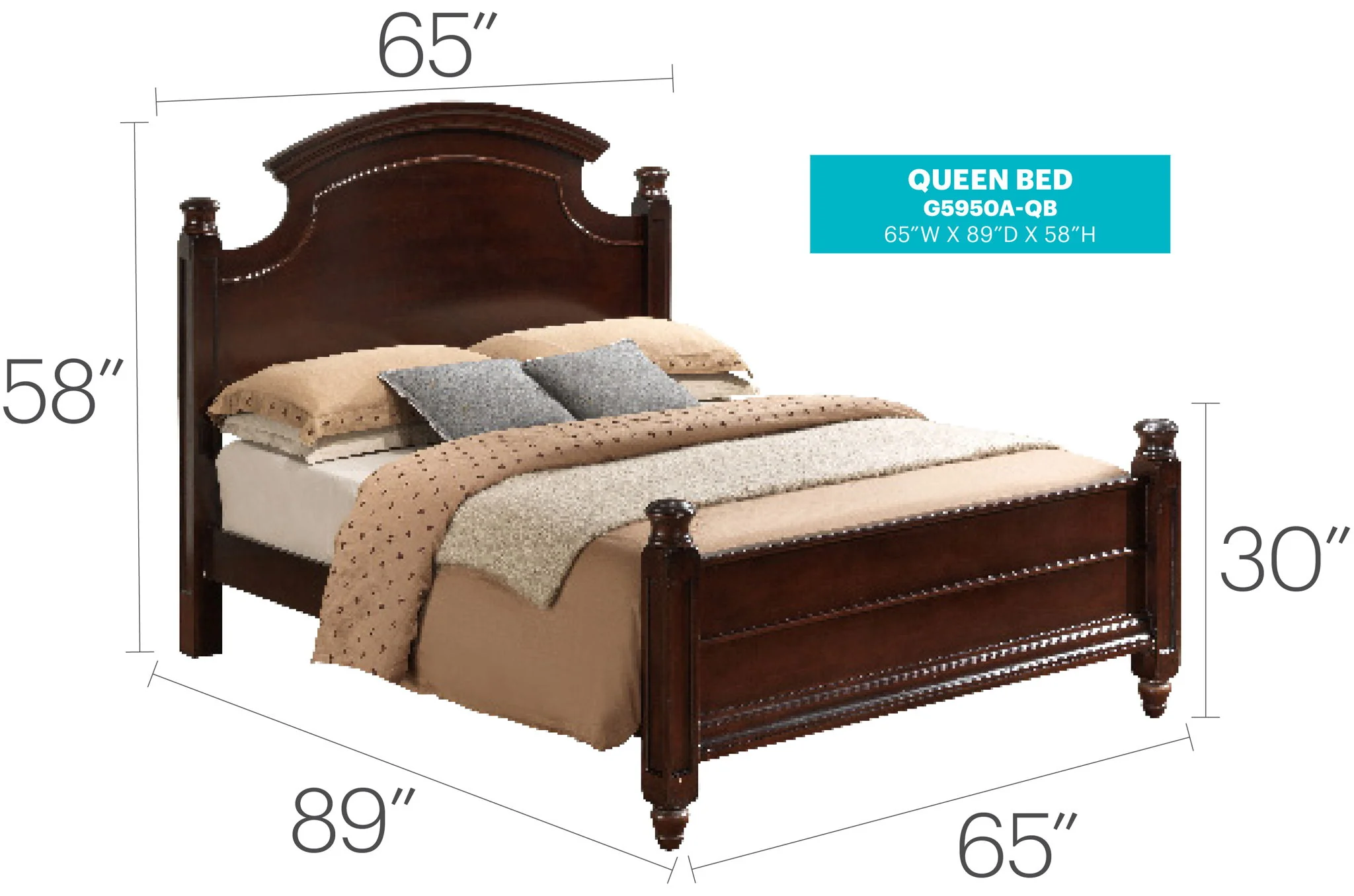 Summit - Queen Bed - Cappuccino - Image 6