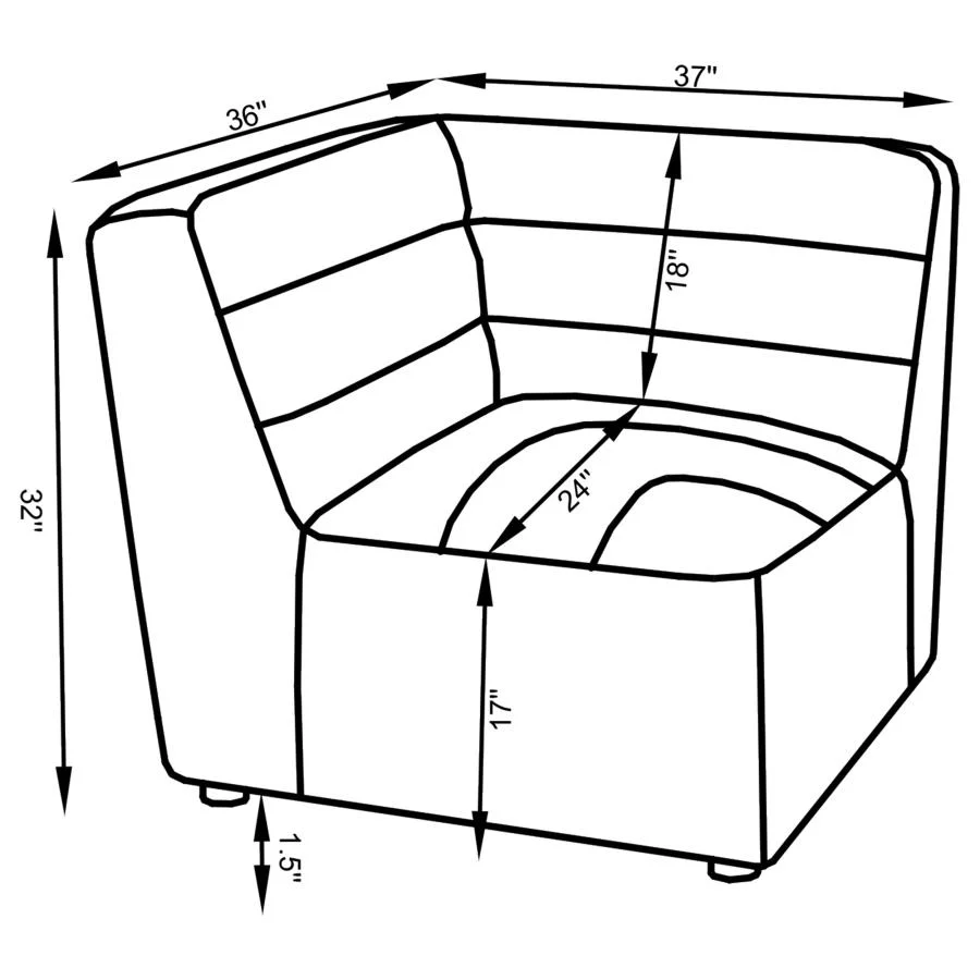 Sunny Upholstered Armless / Corner Chair - Image 28