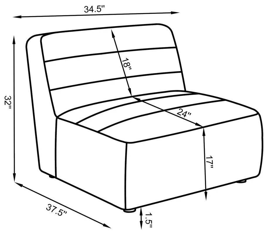 Sunny Upholstered Armless / Corner Chair - Image 81