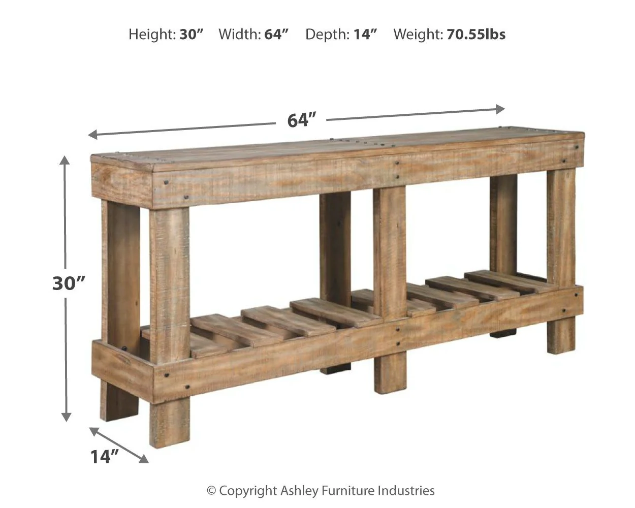 Susandeer - Console Sofa Table - Brown - Image 3