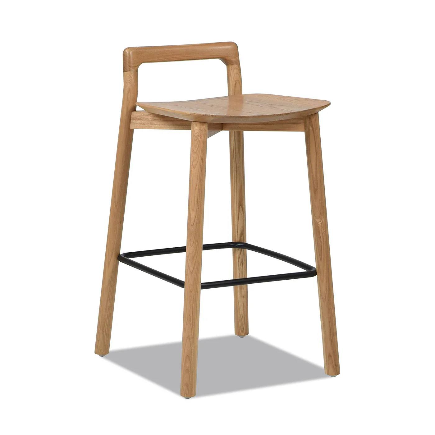 Sven - Modern Minimalist Low Back Counter Stool - Natural Blonde Ash - Image 3