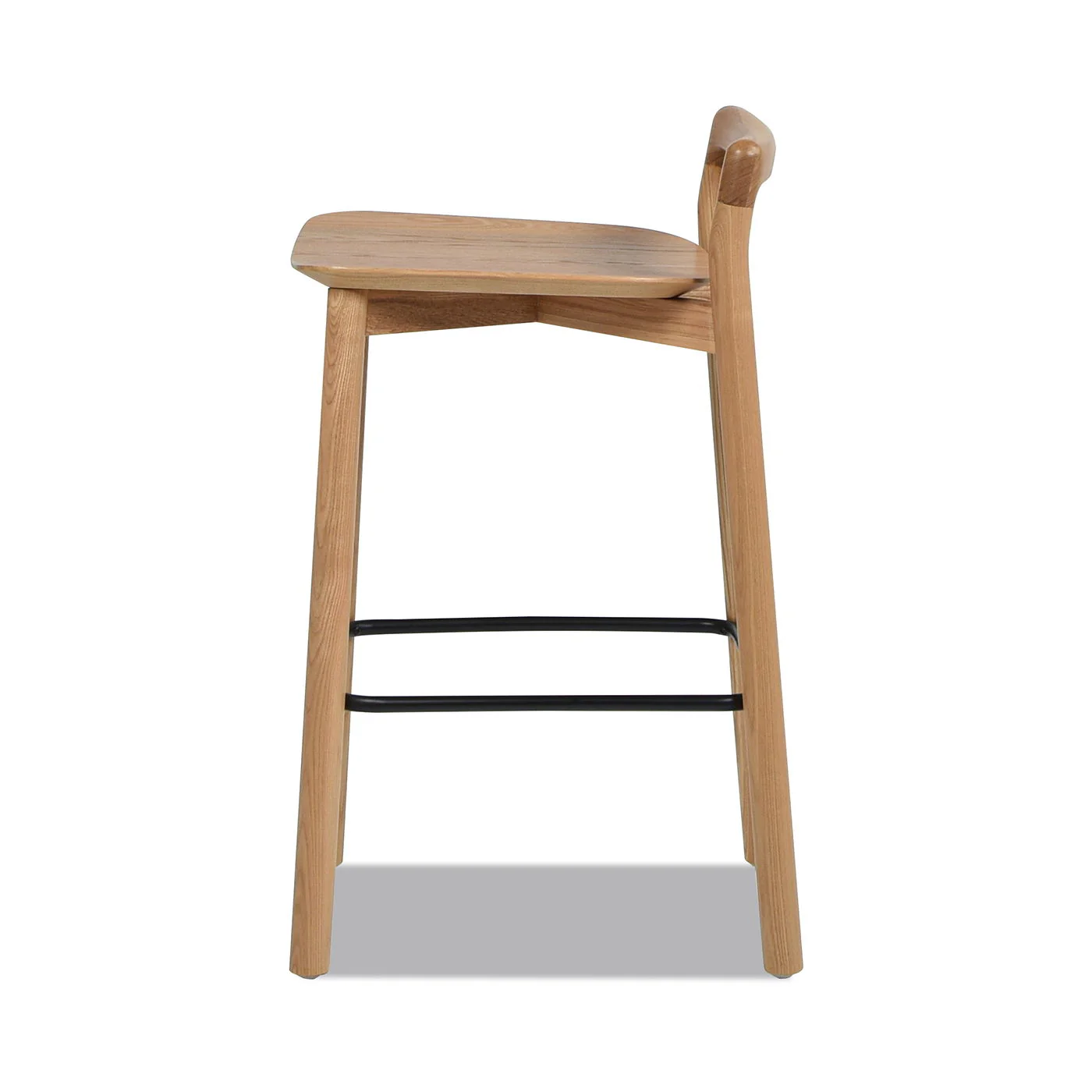Sven - Modern Minimalist Low Back Counter Stool - Natural Blonde Ash - Image 6