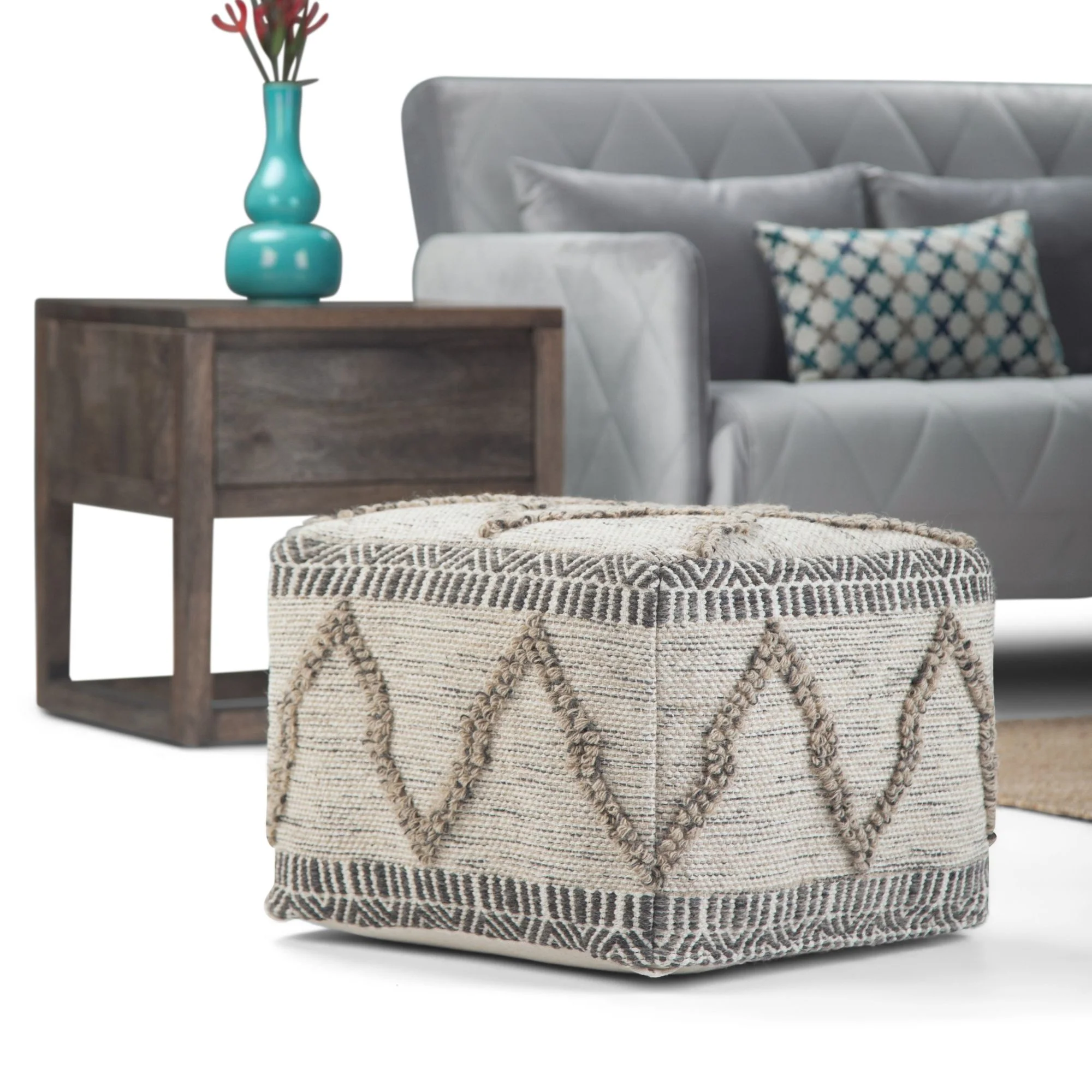 Sweeney - Upholstered Square Pouf - Image 3