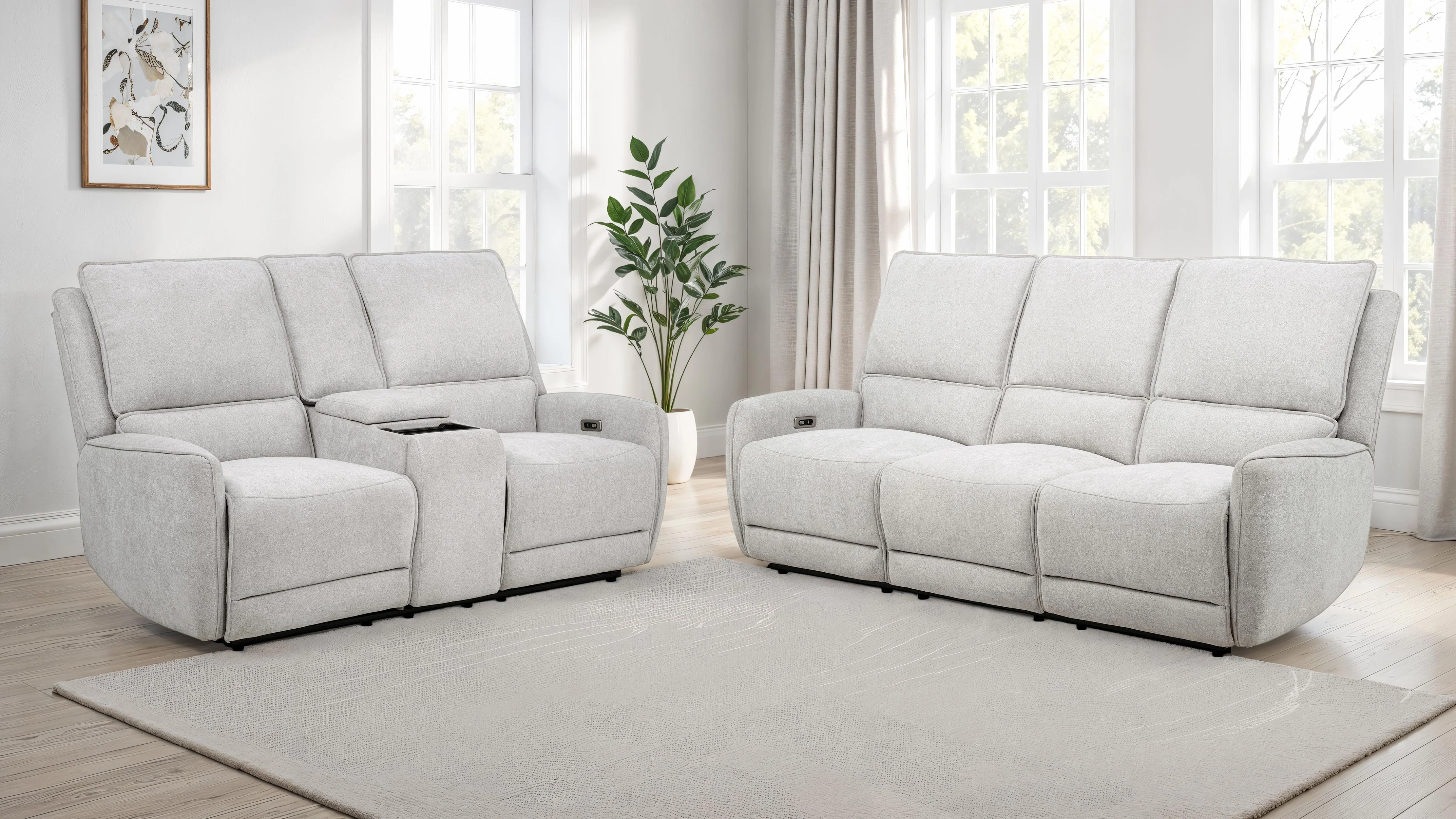 Sylmar - Chenille Power Reclining Sofa Set - Image 37